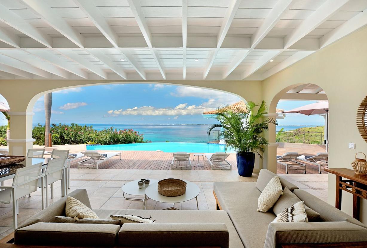 Sxm037 – Villa elegante com vista para o mar em Happy Bay